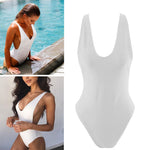 One Piece Backless Deep V Neck Bodysuit